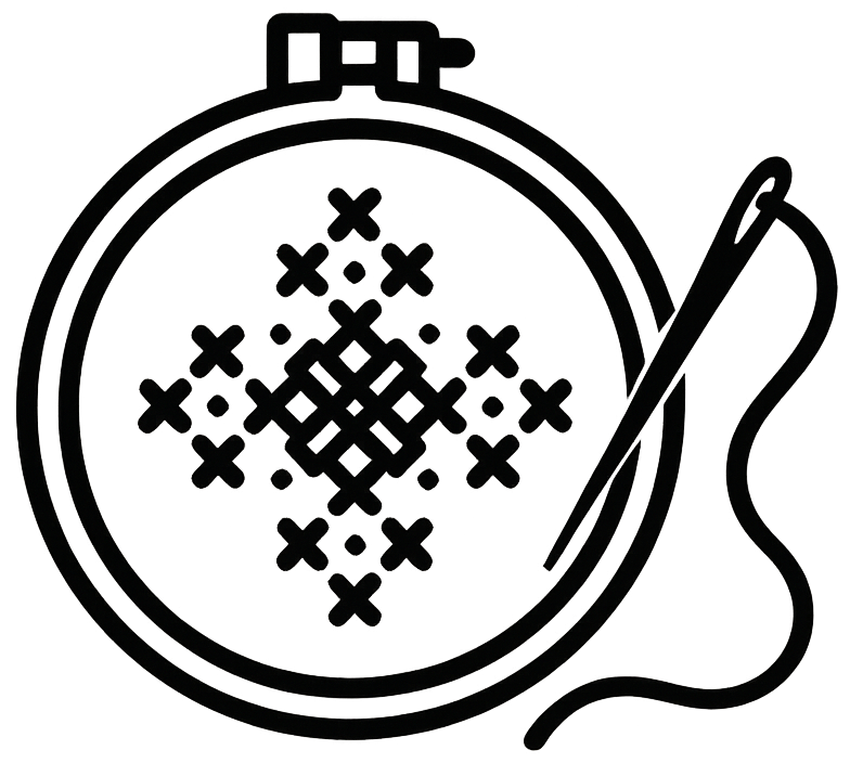 Пяльцы с вышивкой крестиком