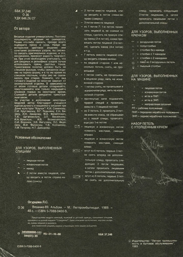 Альбом моделей «Вязание» - 1989-2