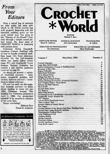 Crochet World June 1984 2 NO 3 & 4