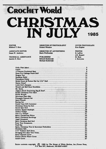 Crochet World  Christmas in July 1985 2