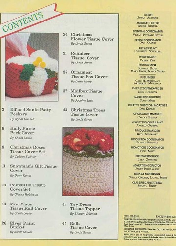 Crochet World 1990 - Christmas Tissue Covers - 02