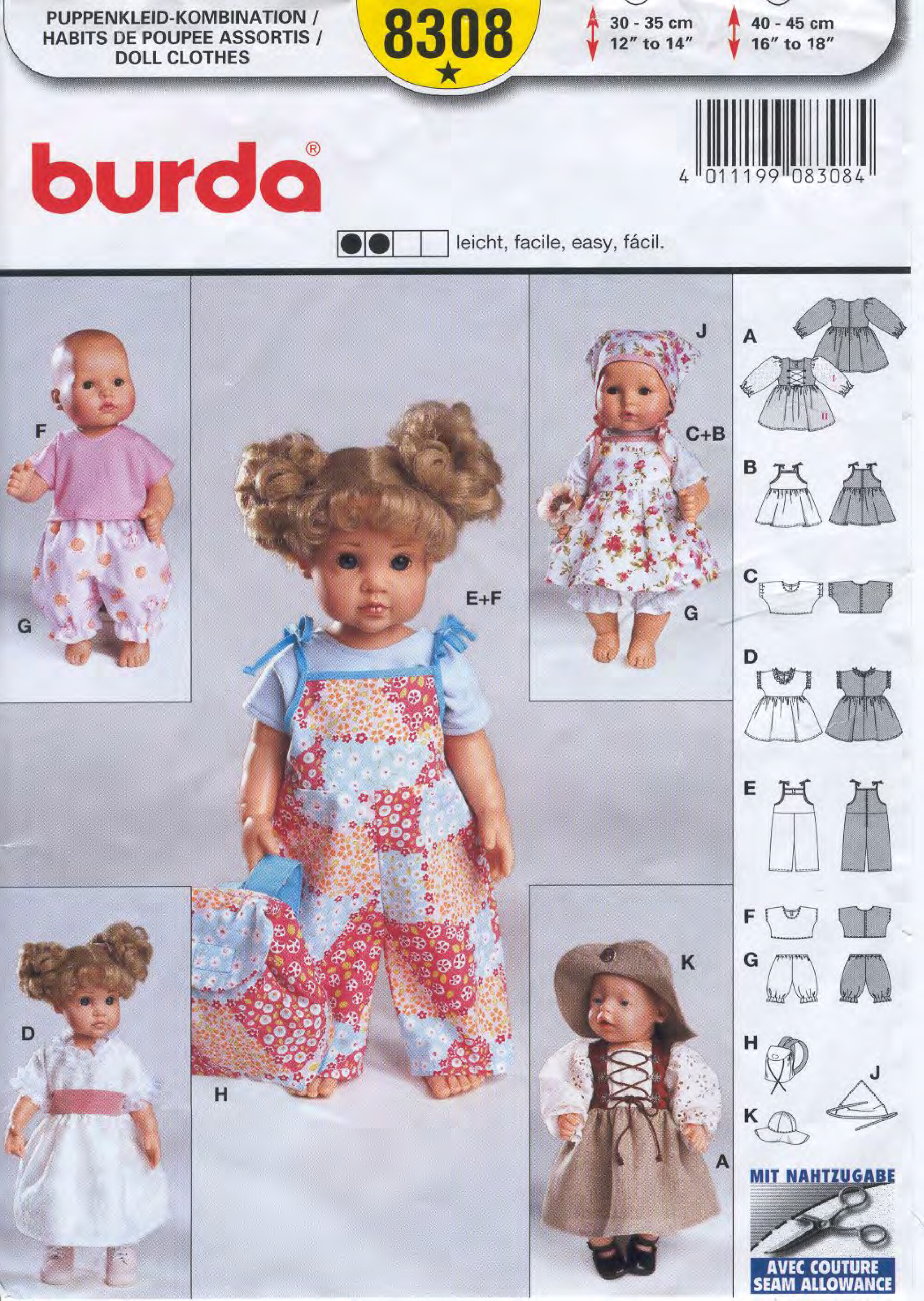 Burda для кукол 8308-1