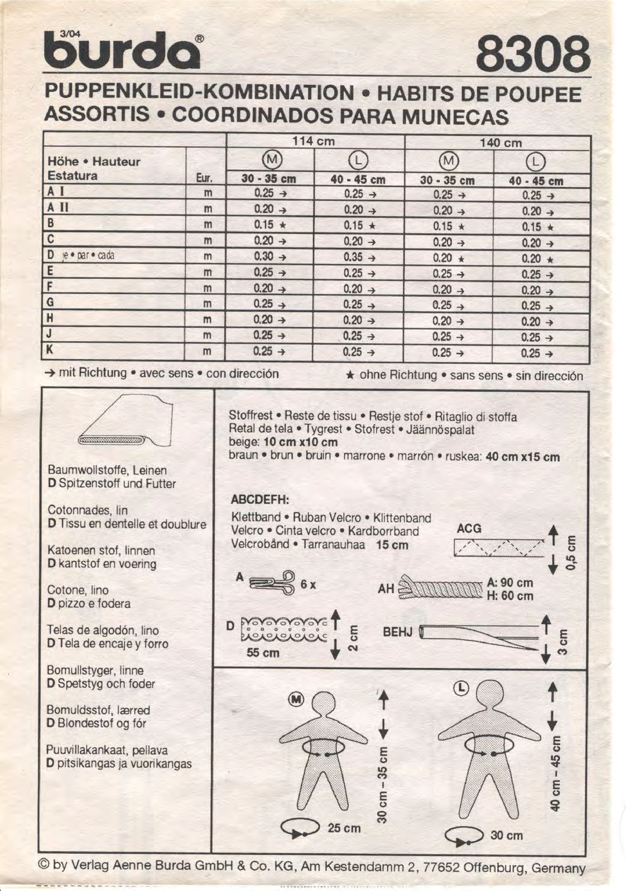 Burda для кукол 8308-2