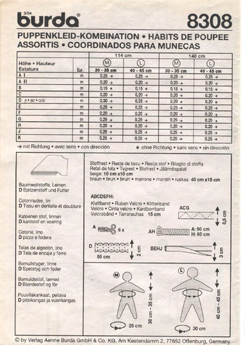 Burda для кукол 8308-2