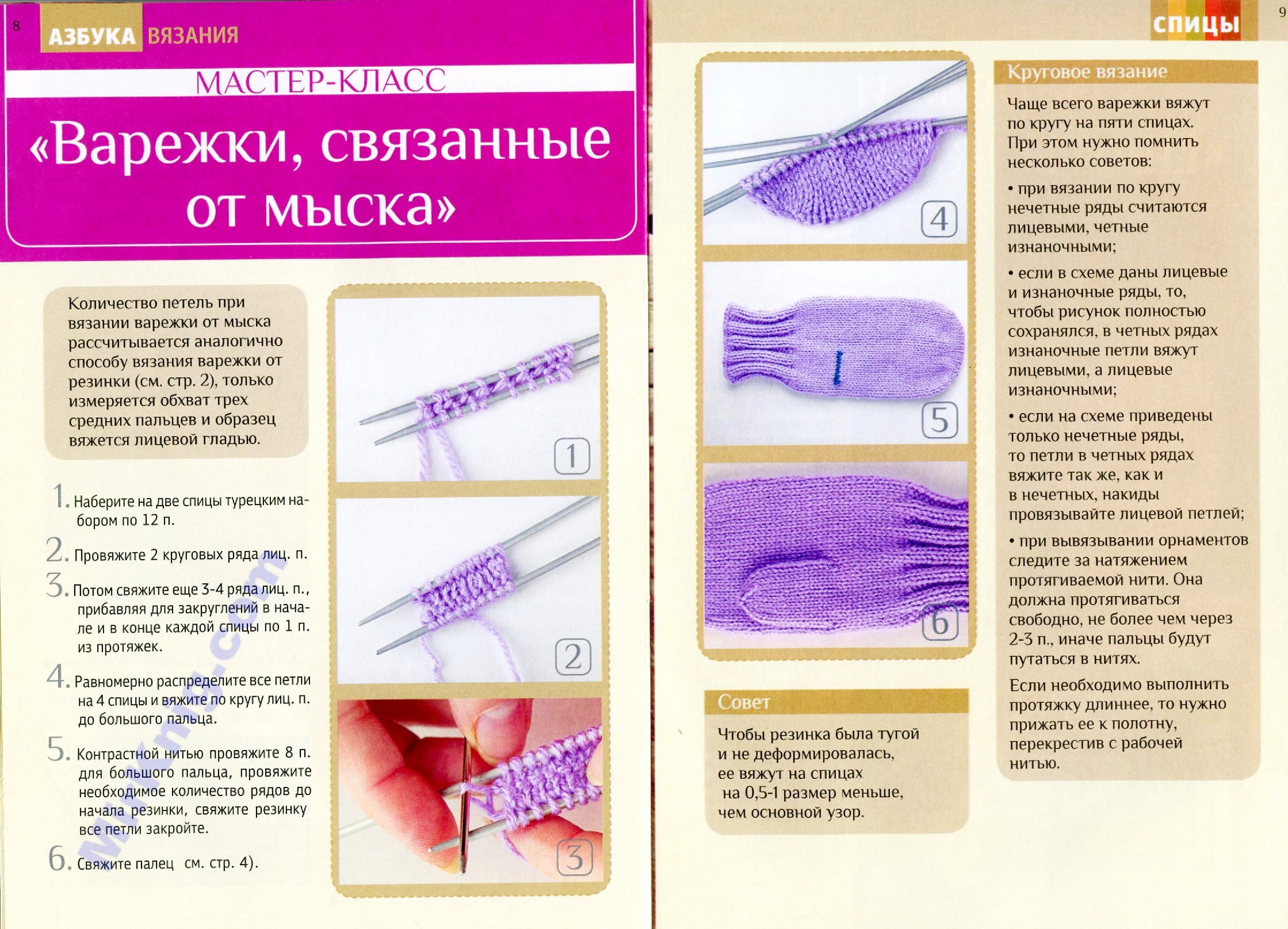 Технологическая карта вязания на спицах