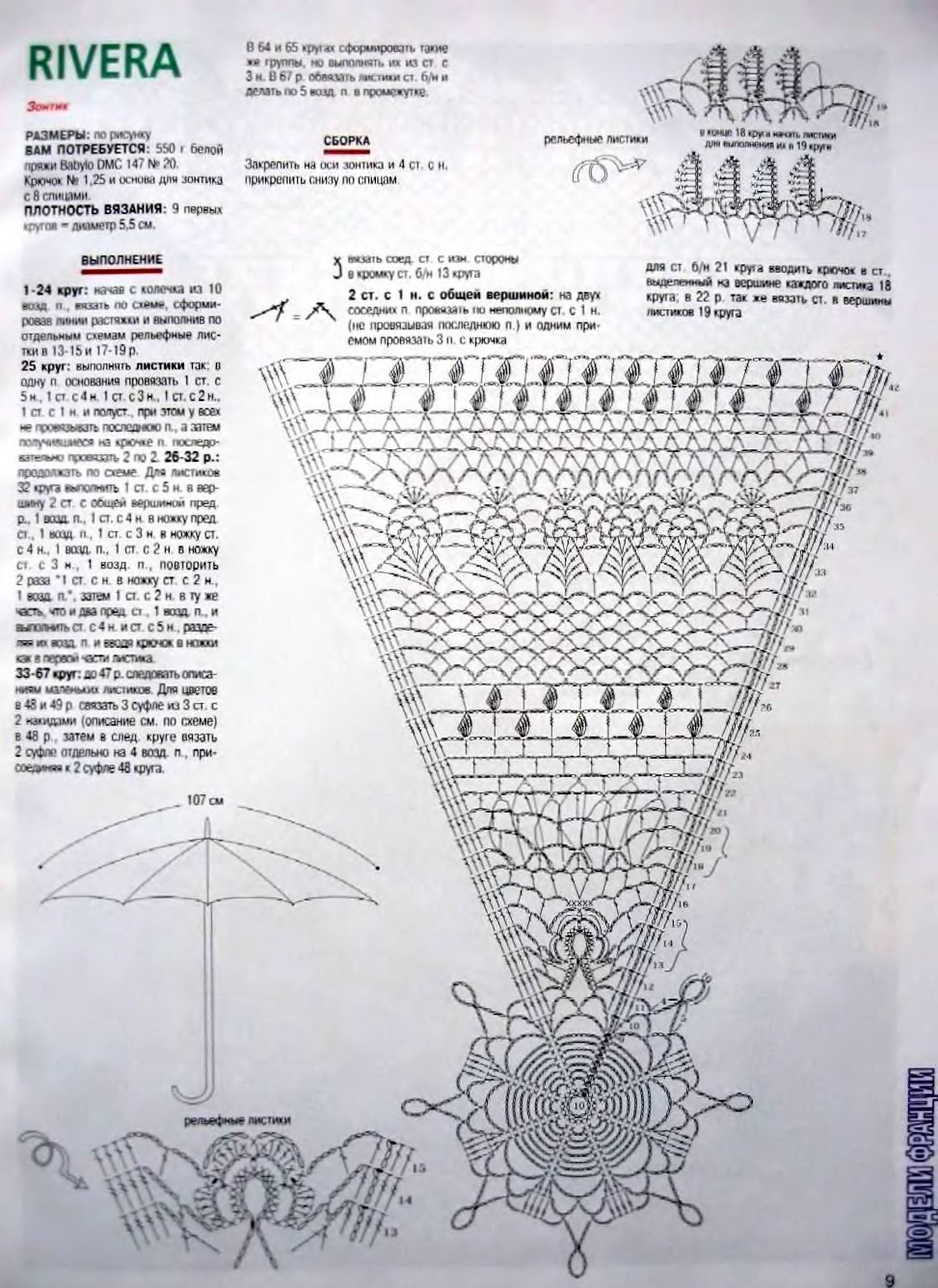 Зонтик крючком схемы